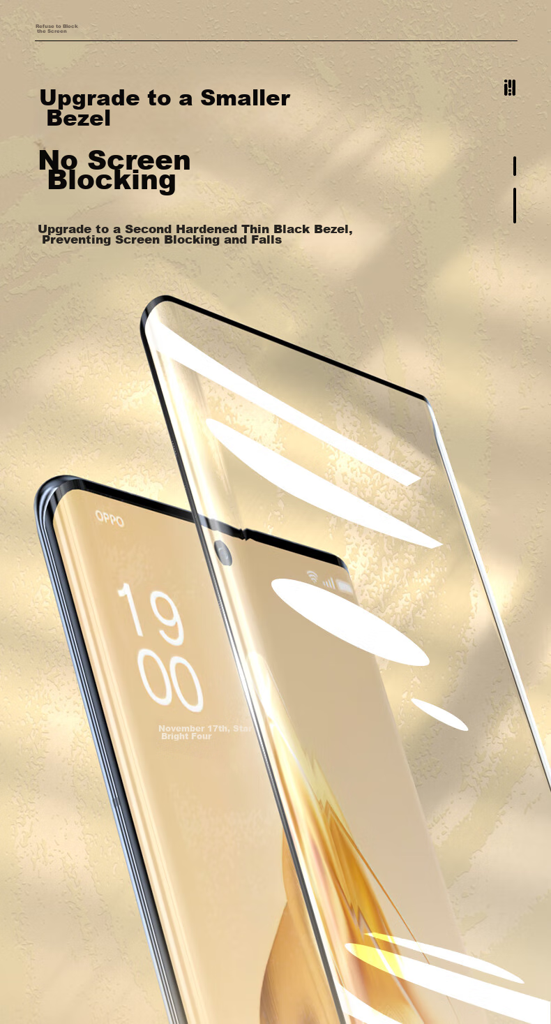 LLUNC Tempered Glass Screen Protector for OPPO Reno10, Compatible with Reno9pro/pro+, Reno9 Universal Curved Coverage Ultra-Thin Ultra-Clear Shatterproof Anti-Fingerprint Protective Film 10