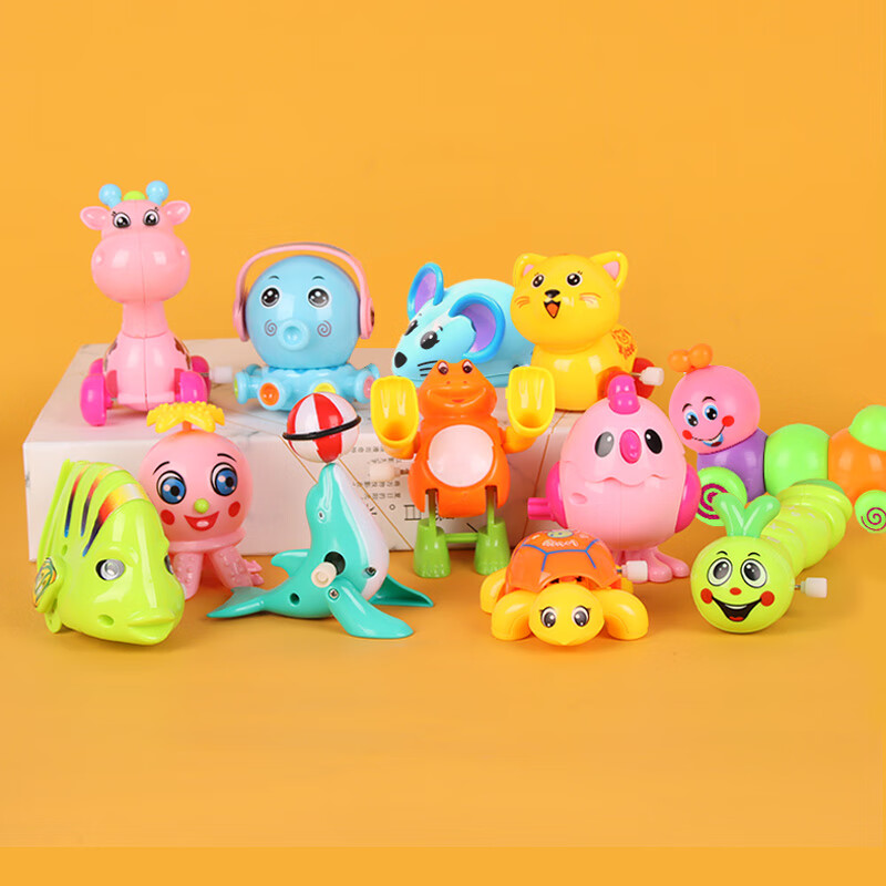 TaTanice Wind-Up Toy Set of 12 Including Bouncy Chicken And Octopus, Pull-Back Nostalgic Toys for Boys And Girls, Birthday Gift