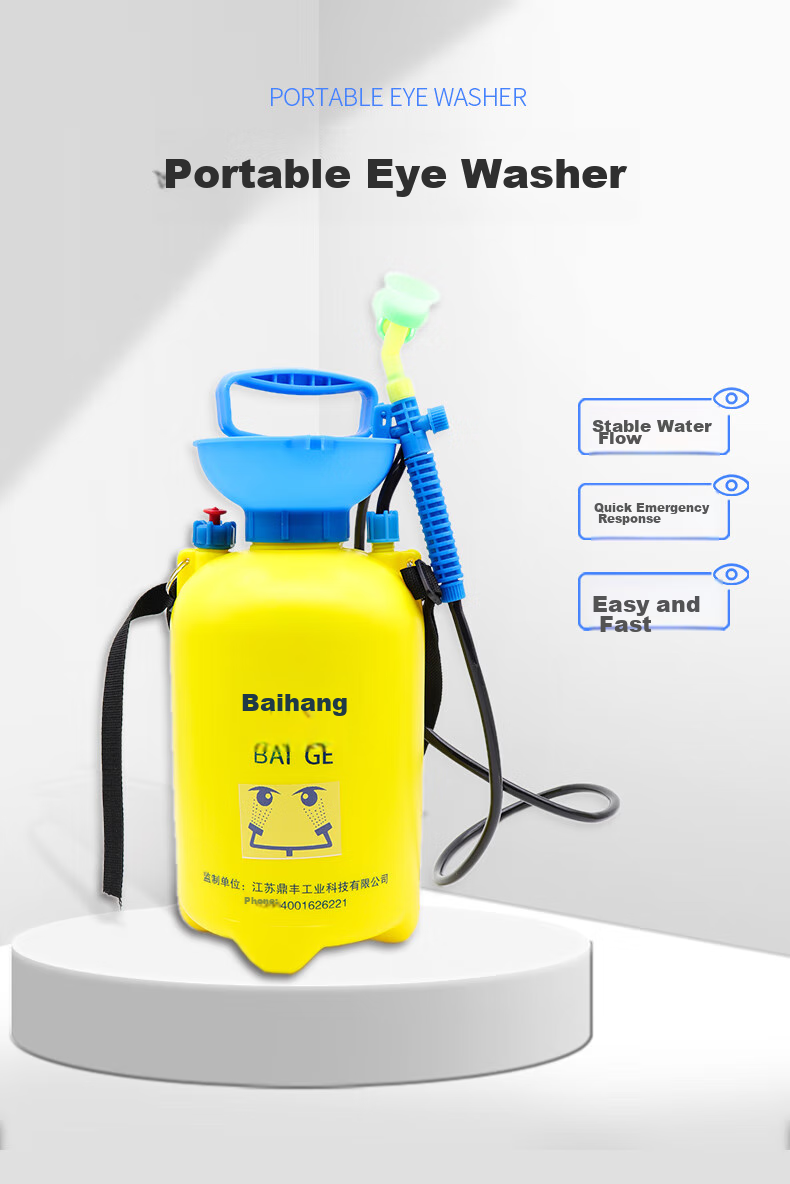 BAIGE Eye Wash Station, Industrial Workshop Factory Laboratory Hospital Emergency Mobile Double-Port Rinse, Stainless Steel Vertical CW867411 1