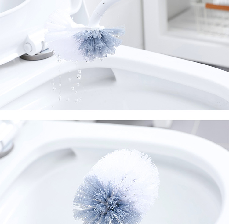 FOOJO Toilet Brush Set of 2, Gray, No Dead Angle, Long Handle Cleaning Brush, S-Shaped Toilet Brush, Wall-Mounted 7