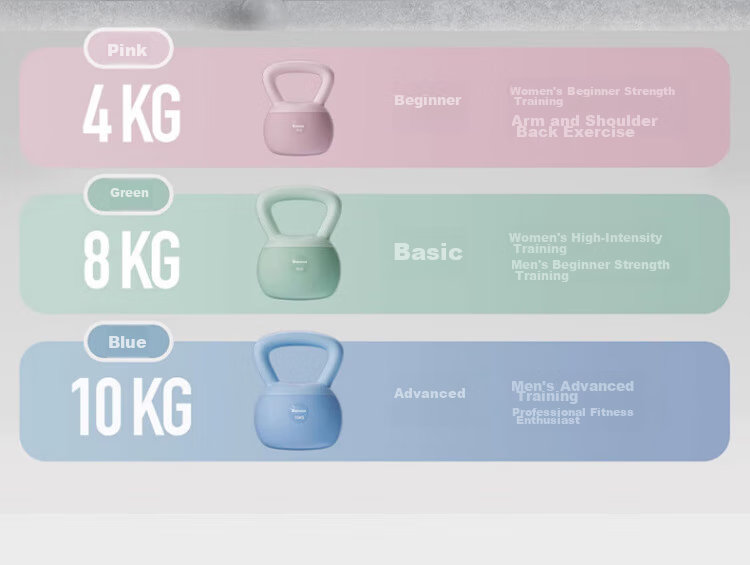 BOSHUJIAN Soft Kettlebell for Men And Women, Home Fitness Dumbbell for Arm Exercises, Squats And Glute Training Equipment, 6kg Gree 9