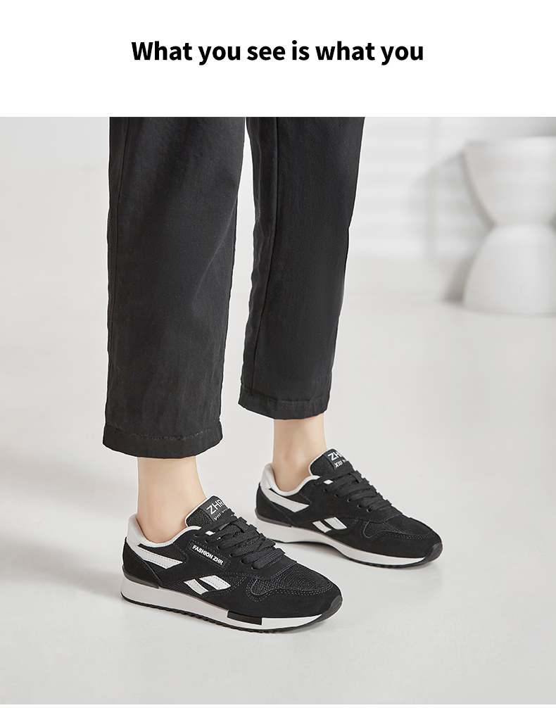 ZHR Women's Casual Shoes, Selected Cowhide Comfortable Versatile Women's Shoes, Classic INS Trendy Color-Block Sneakers for Women, Korean-Style Fashionable Lightweight Breathable Shoes for Women, AK60, Beige-Gray, Size 35 17