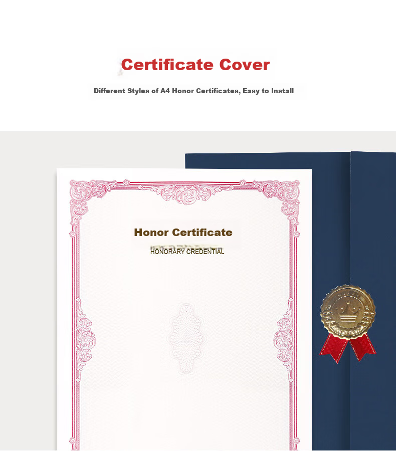 Befon A4 Certificate Inner Pages, Graduation Certificate Award Inner Pages, School Enterprise Commendation Award Certificate Printing Paper, Office Stationery, Red, 10 Sheets, 0341 6
