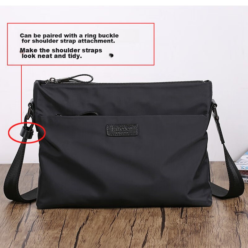 Pabojoe Men's Shoulder Bag, Casual Crossbody Bag, Composite Canvas with Top-Grain Leather, Korean Style, Lightweight, Large Capacity, Trendy Backpack