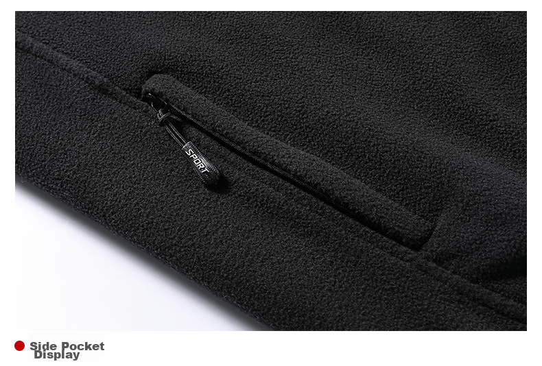 JEEP SPIRIT Men's Fleece Vest, Spring And Autumn Stand-Up Collar Sleeveless Tank Top, Men's Outerwear Jacket, Black, 3XL 16