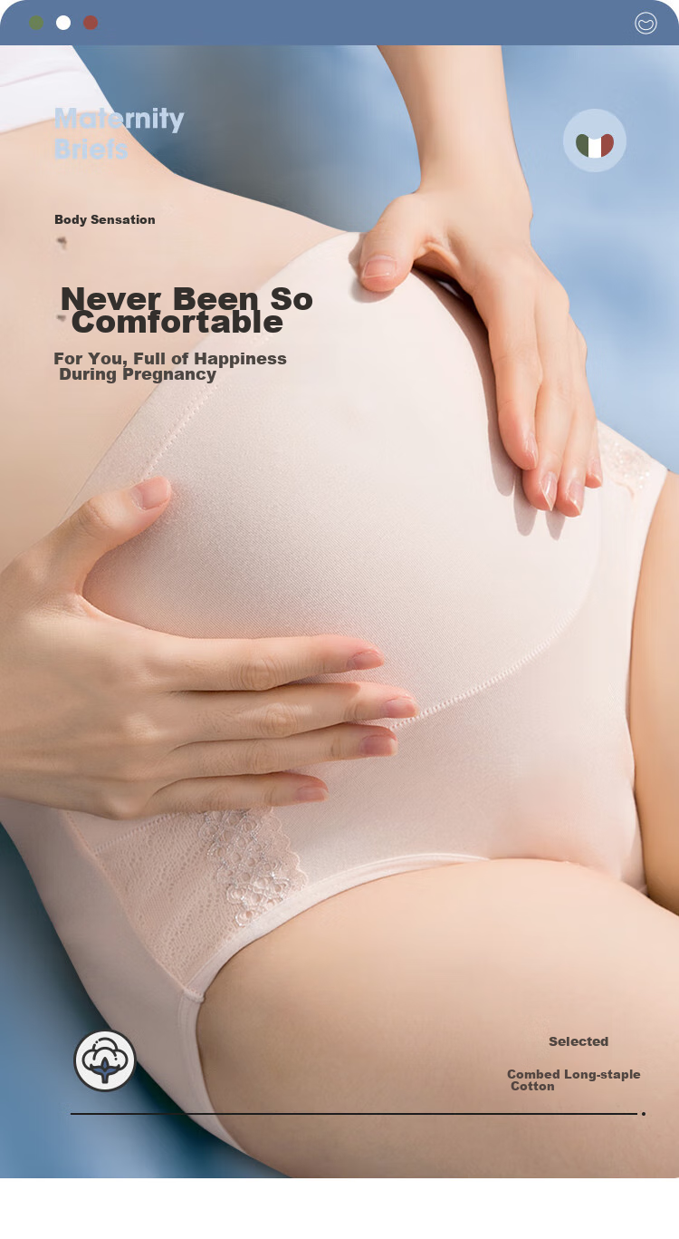 JOYNCLEON Maternity Underwear, Pure Cotton, Adjustable Belly Support, High-Waist Maternity Panties, 3-Pack, All-Season Style, Size L, Jq9001 1