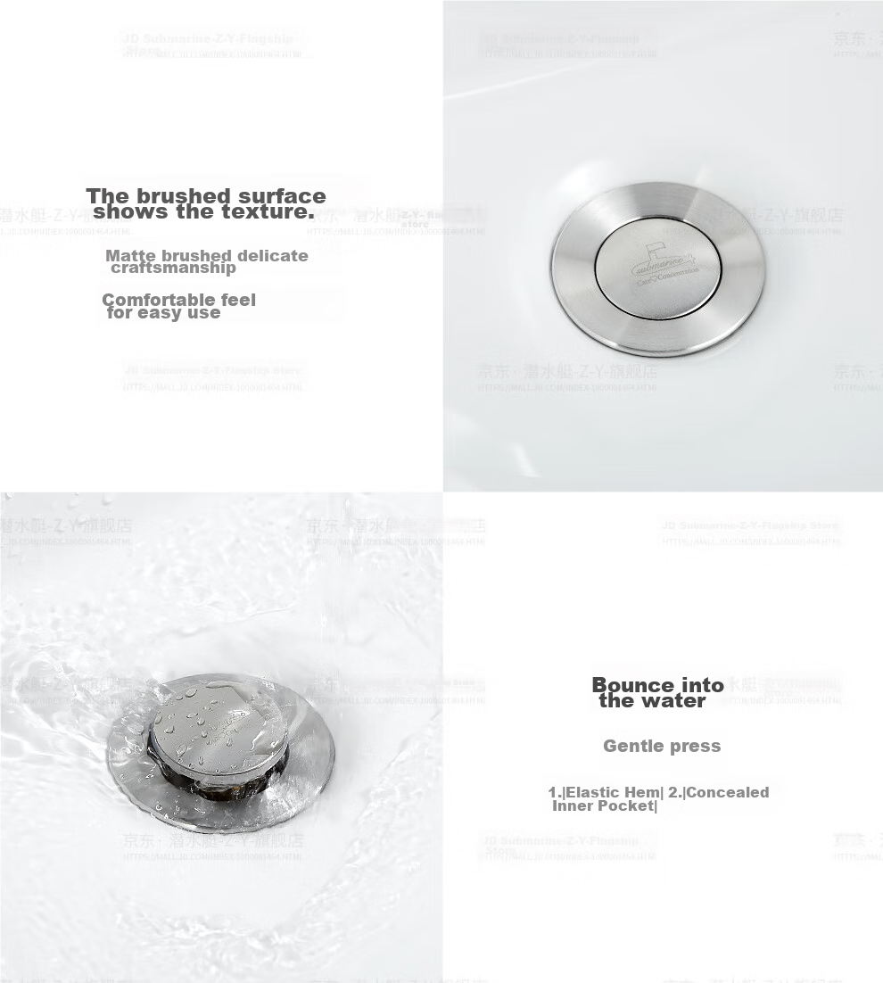 Submarine SQ-22 Sink Flap Drain, Washbasin Drain Pipe, Drainage Kit with Anti-Odor Plug, Odor Prevention, And Overflow Hole 16