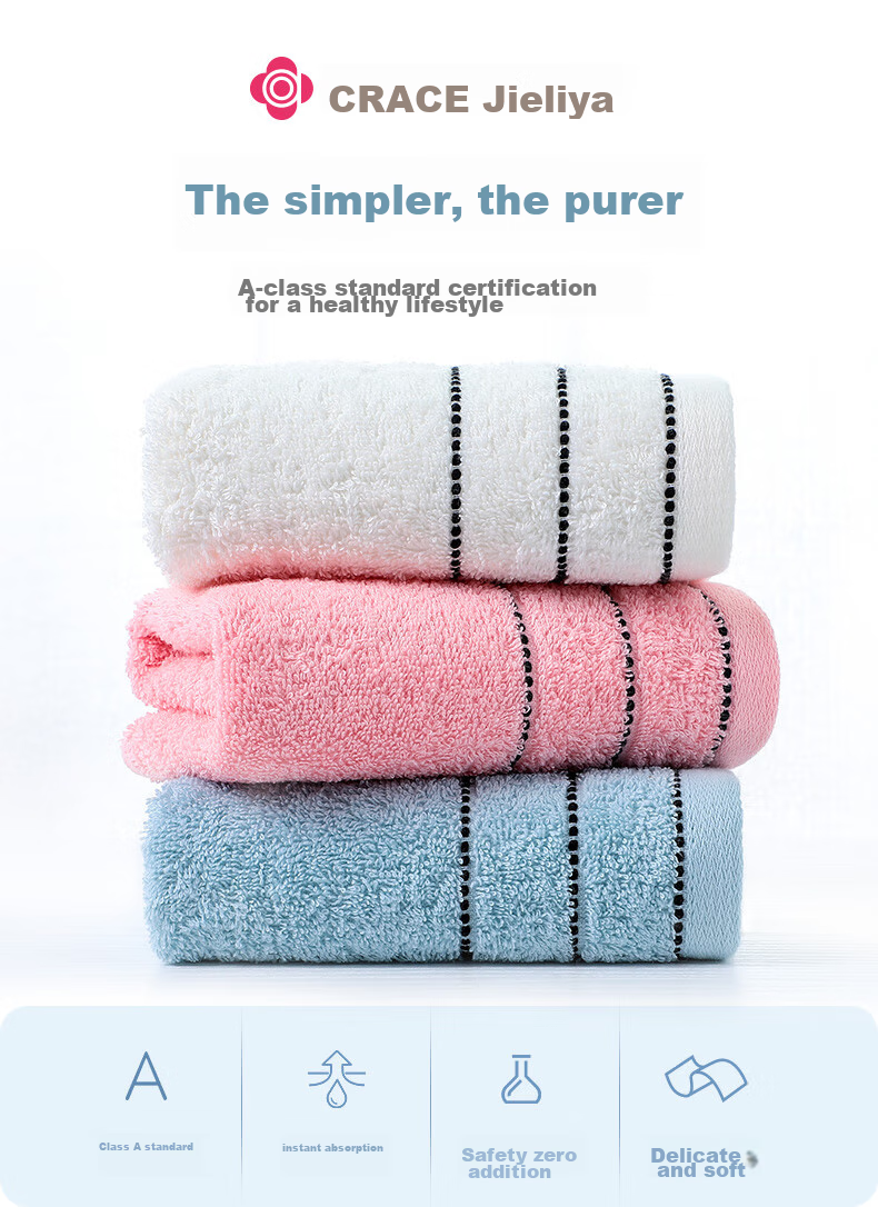 Grace Pure Cotton Towels, Adult Home Use Lint-Free Xinjiang Cotton Bath Face Towels for Men And Women, 3-Pack Sports Towels 1