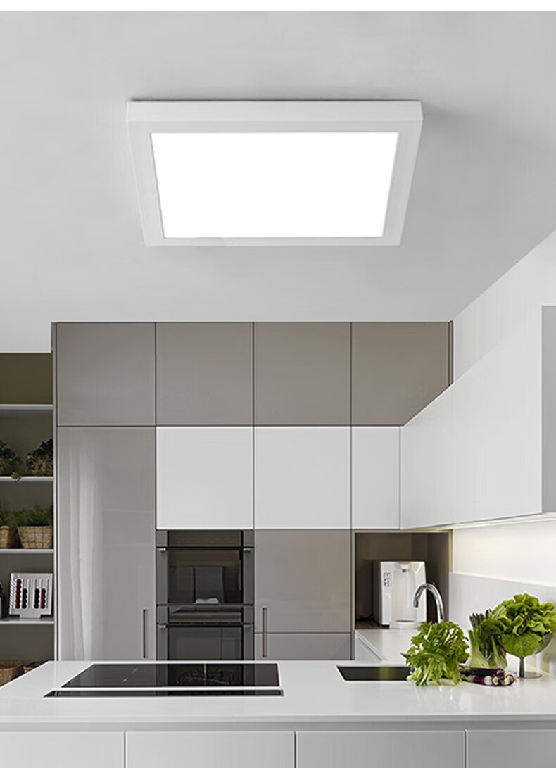Dengling LED Surface Mounted Small Square Panel Light Ultra-thin Flat Ceiling Light Fixture Surface Mounted Square 21cm - White Light 18W 7