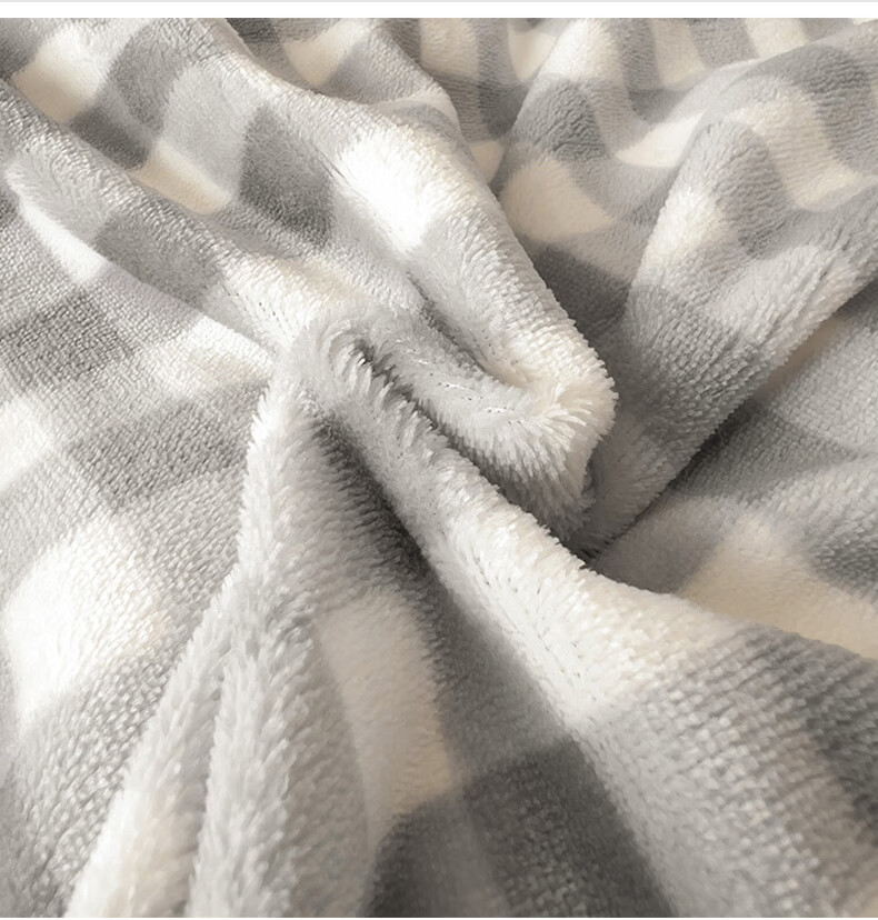 Grace A-Class Milk Velvet Duvet Cover Single Piece, Single Student Bedding Cover, Gray Check - Medium Gray, 150*200cm 2