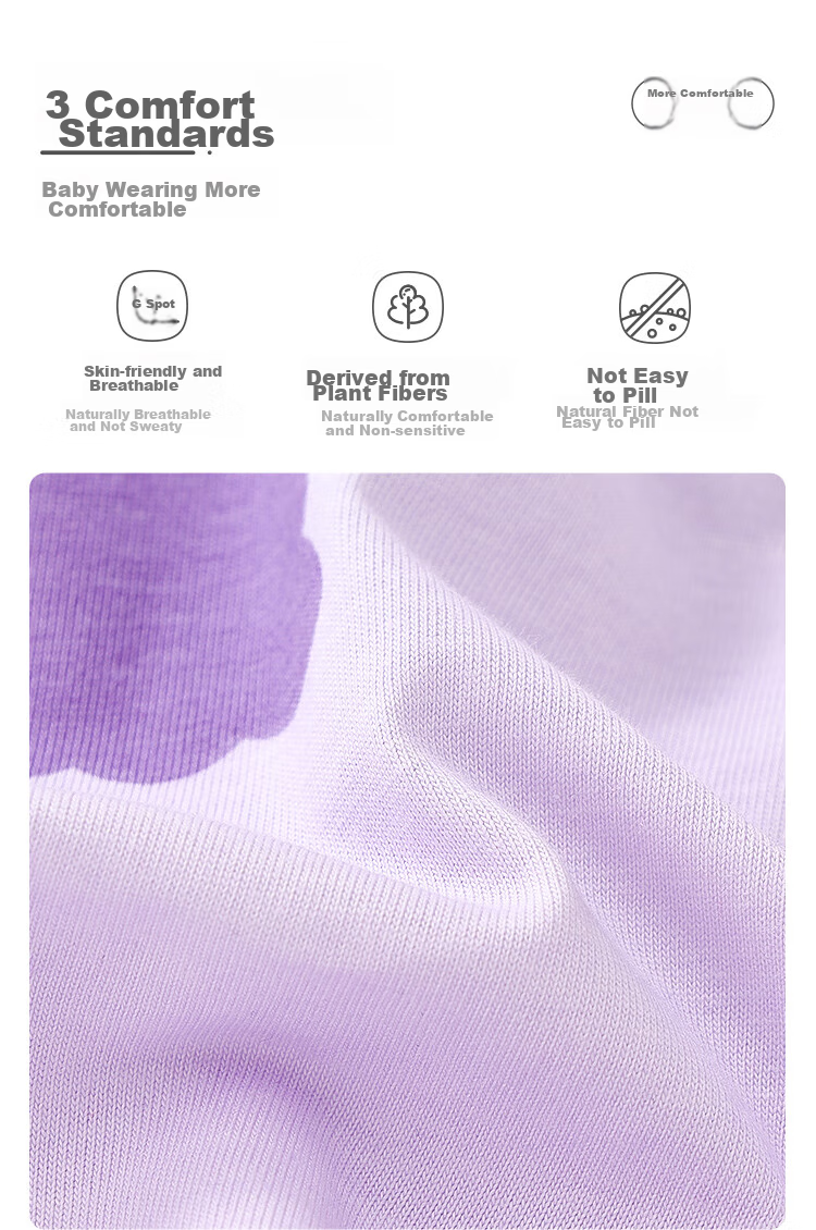 Hodo Children's Pajamas, Girls' Spring And Autumn All-Season Pure Cotton Loungewear, Long-Sleeve Top And Long Pants, Lapel Collar Set, M3512, Light Purple, Size 140 1