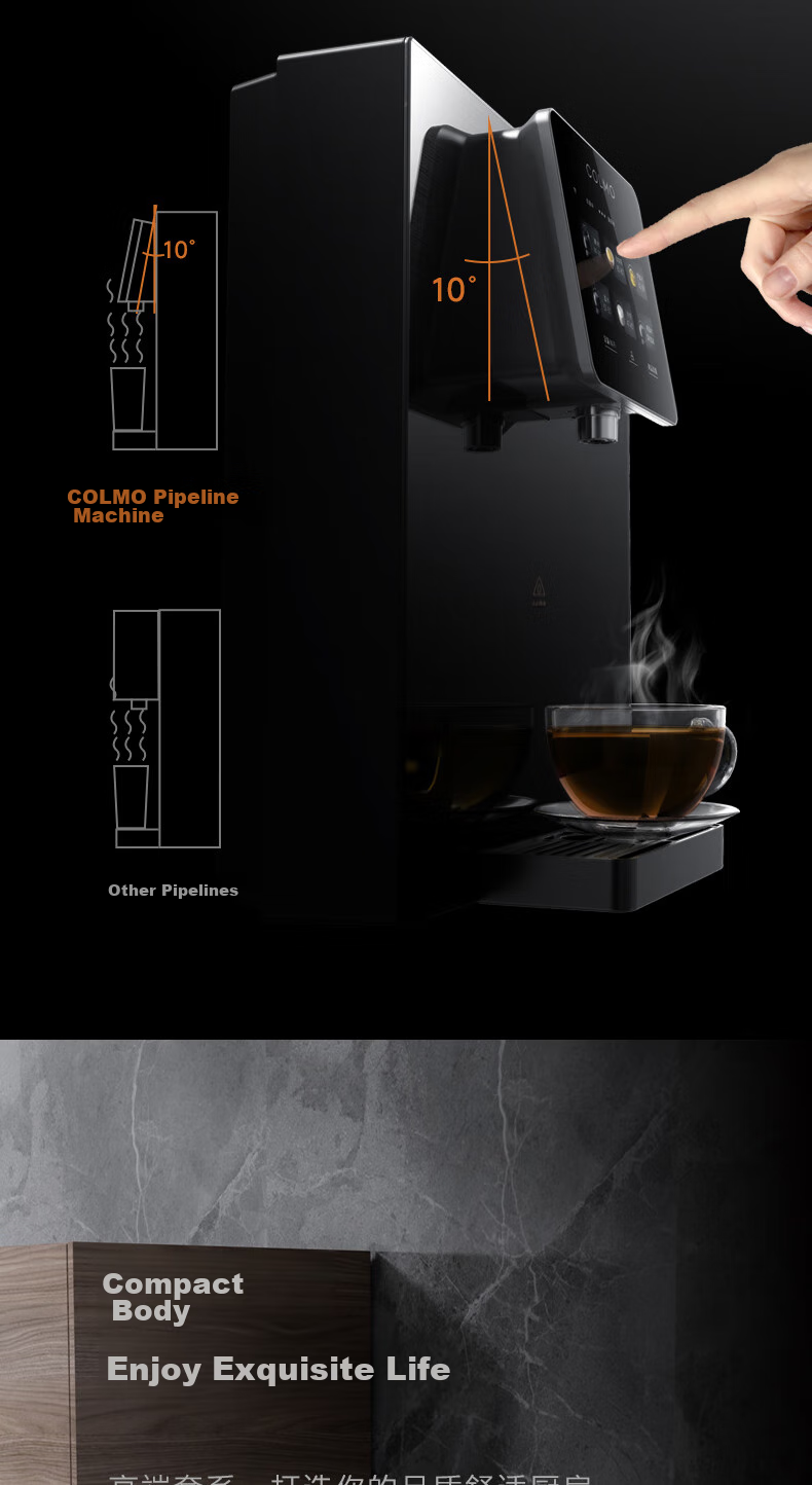 COLMO Pipeline Machine Black Pearl Series, Full-Flow Intelligent Sensor Water Dispenser with Instant Heating, Household Hot Water Purifier Companion, Wall-Mounted Drinking Water Machine RA08 10