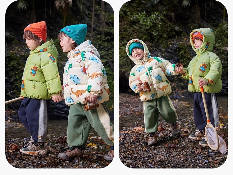 Dudu Kids Boys Thickened Cotton Jacket Baby Winter Coat Children's Cotton-padded Clothes Girls Cotton Coat Toddler Winter Wear Red 90 23