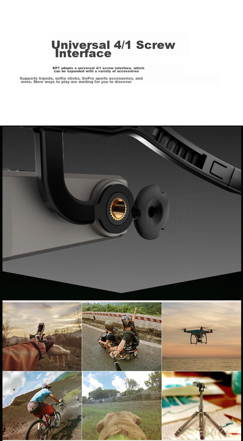 ORDRO EP7 Head-Mounted 4K Camera Action Camera HD Home Recorder Gimbal Stabilized Portable Recorder for TikTok Vlog Short Videos Cycling Live Streaming 21
