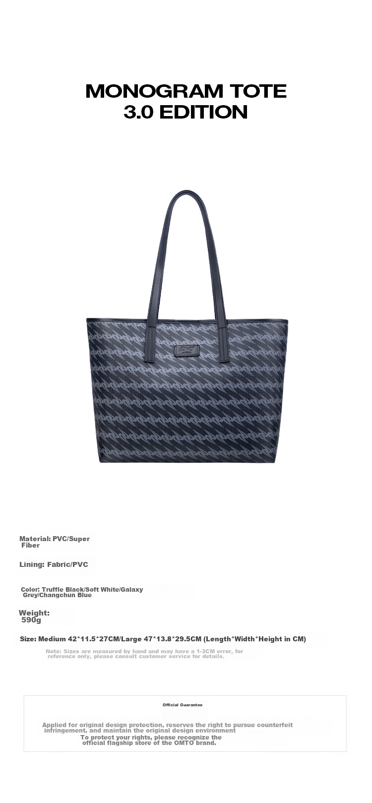 OMTO Truffle Black Tote Bag, Large Capacity Women's Handbag, Office Commute Handheld Shoulder Bag, Laptop Bag, Birthday Gift for Wome 1
