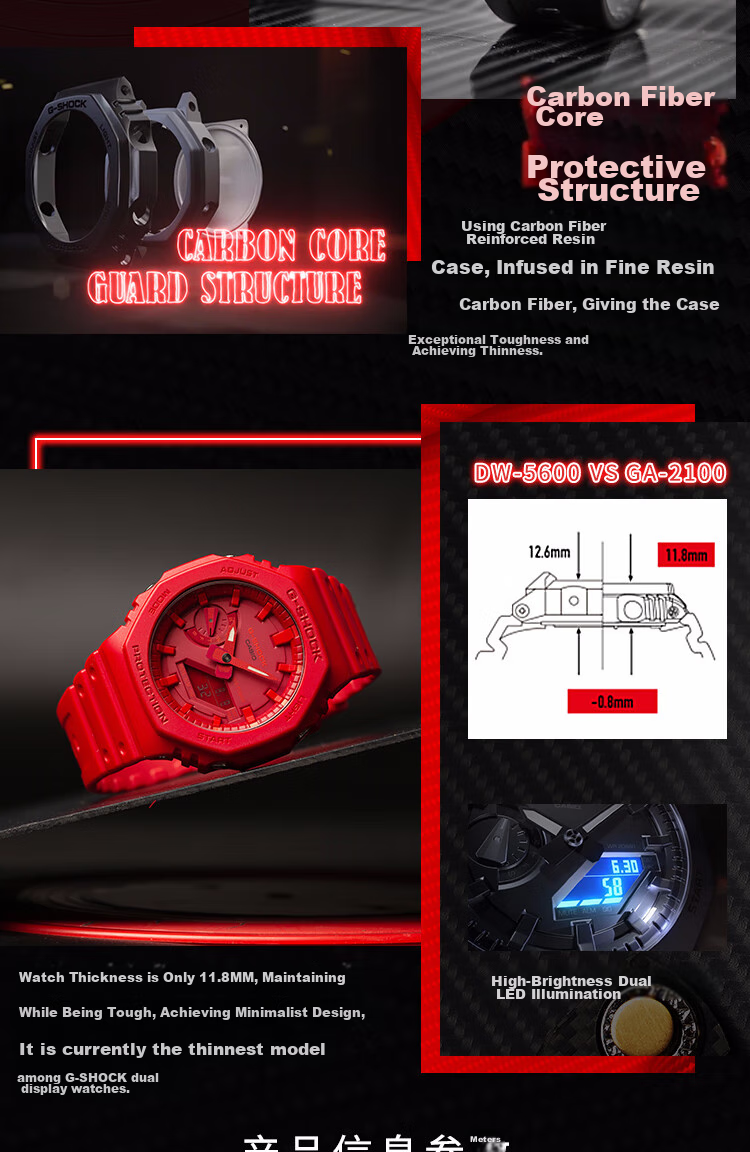Casio Men's G-SHOCK Watch, Hachioji Sports Student Smart Japanese/Korean Style Watch, Gift for Boyfriend, GA-2100 2