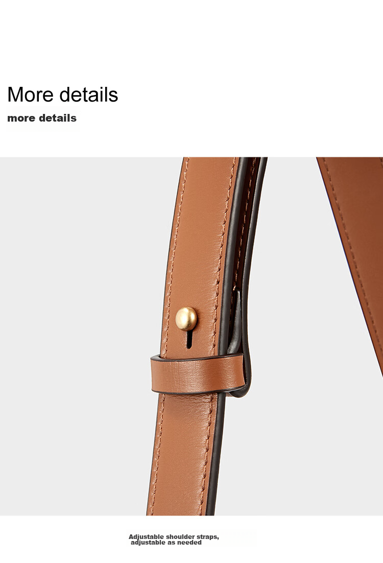 DISSONA Women's Handbag, Tofu-Shaped Shoulder Bag, Small Square Leather Crossbody Bag, Valentine's Day Gift, Brown - Small Size 13