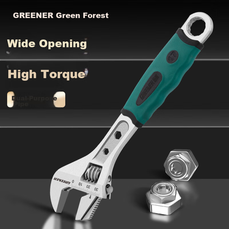 REVERSIBLE Adjustable Wrench, Multi-Purpose Household Fastener, Industrial Grade, 10-Inch Dual-Use Adjustable Wrench, 250mm
