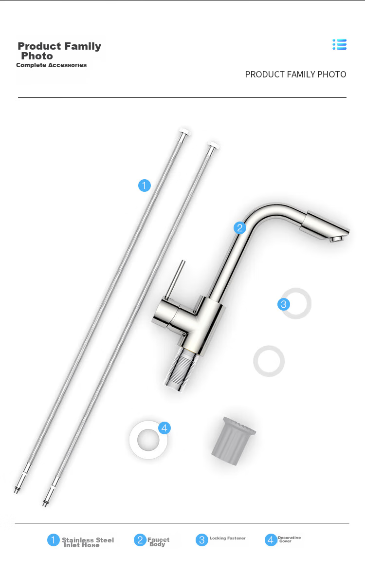 MEJUE Basin Faucet, Hot And Cold Dual Control, 360° Double Rotation, Bathroom Sink Faucet Z-1201 24