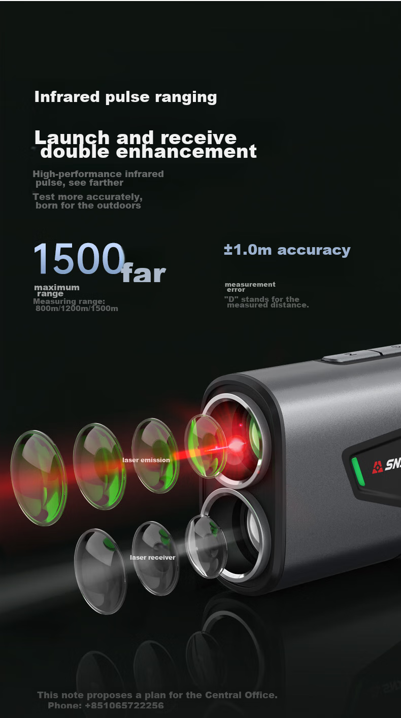 Shendawei Laser Rangefinder Telescope 1500m High Precision Outdoor Measuring Instrument Electronic Ruler Forestry SW-1500D 6