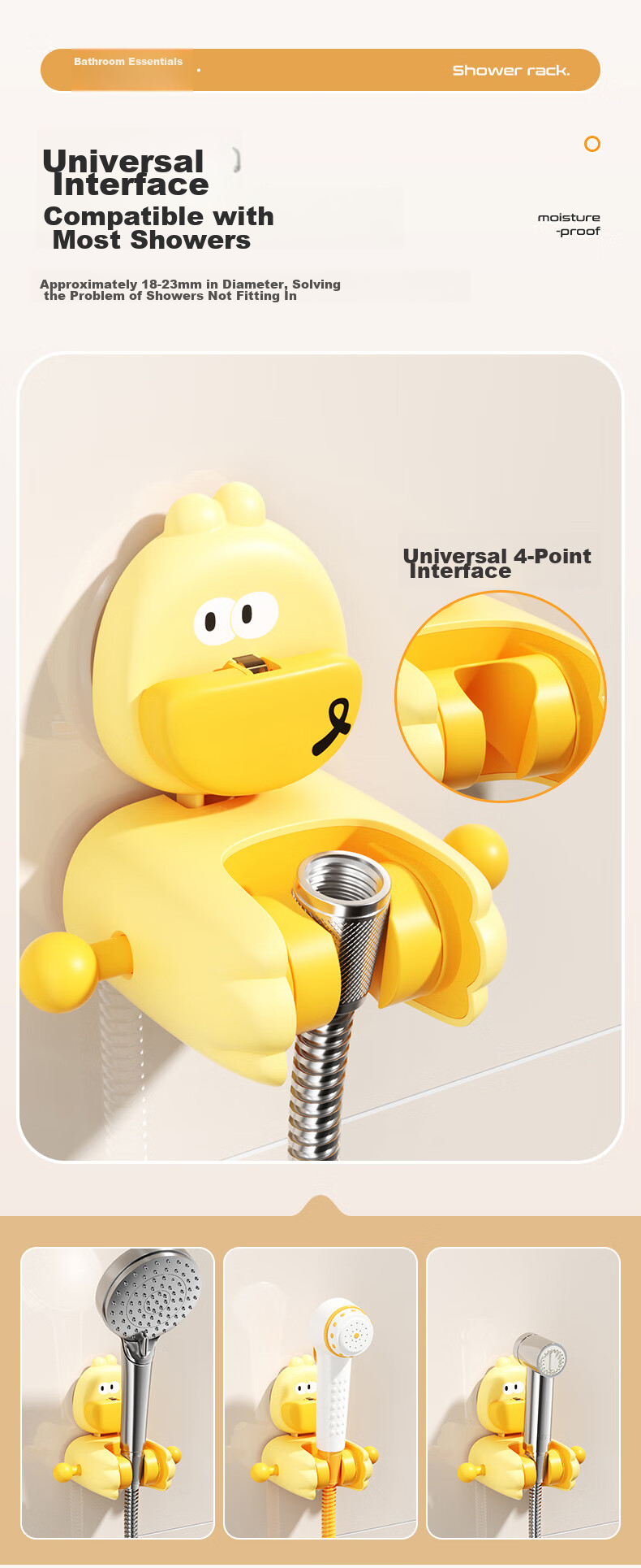 Fanyejia Suction Cup Shower Head Holder, Fixed Device for Home Bathroom, No Drilling Required, Adjustable And Movable Shower Head Bracket for Childre 10