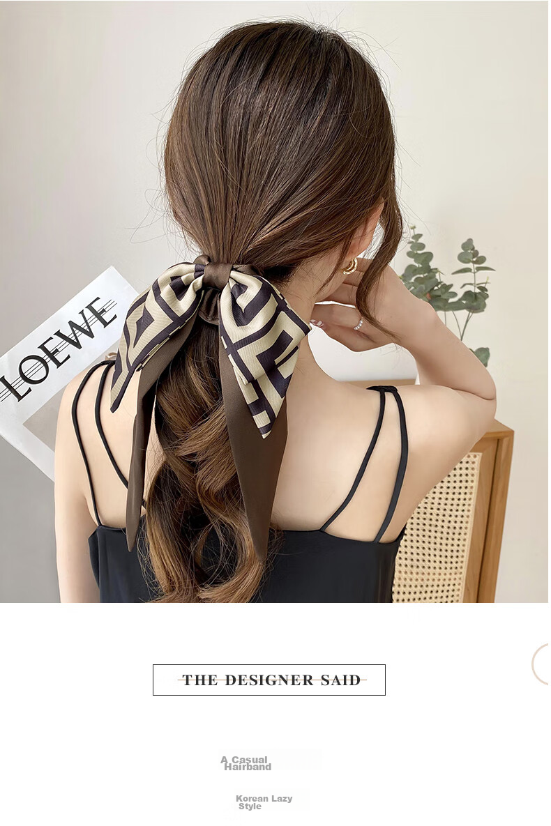 Xiangwan Hair Tie, Bow Hairband, Ribbon Hair Tie, Women's Hair Accessory, Butterfly Knot, Large Hair Tie, Elegant Ponytail Holder, Women's Hair Flower 1
