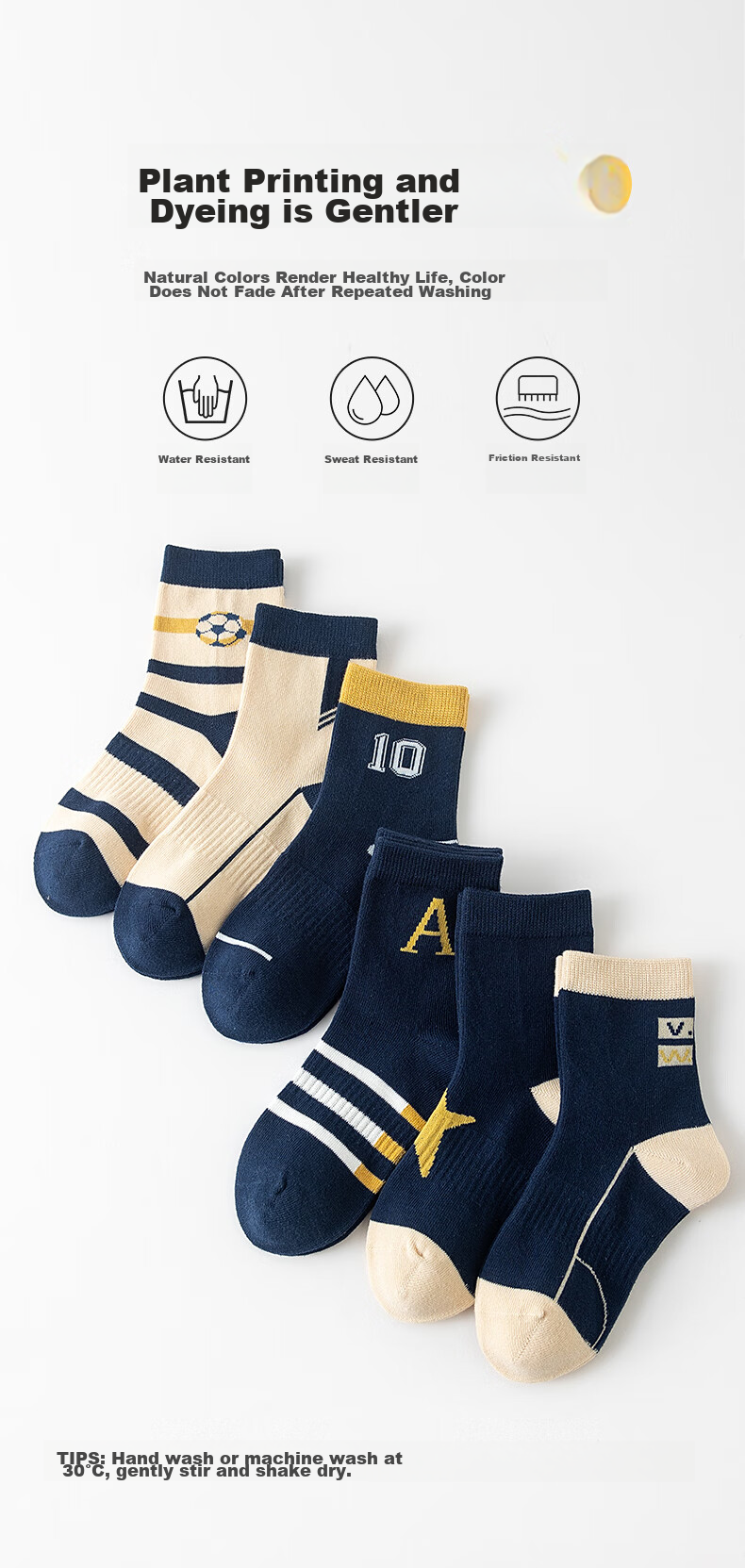 YUZHAOLIN Children's Socks Autumn Style Boys' Seamless Mid-Calf Socks Baby Socks Cotton Socks for Fall And Winter Mid to Big Kids Little Boys Long Socks 6