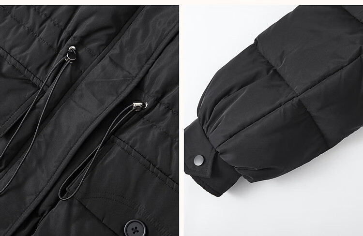 DME High Warmth Battle Robe Winter Cold-Resistant 90% Duck Down Adjustable Waist Large Patch Pocket Petite Women's Down Jacket 4