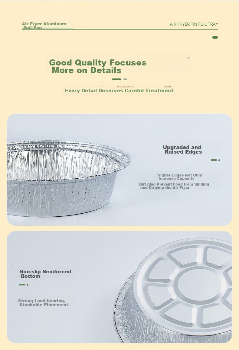 Temeiju Air Fryer Aluminum Foil Trays, Aluminum Foil Bowls, Air Fryer-Specific Paper, Food-Grade Outdoor Baking Pans, 16cm*30 Pieces 17