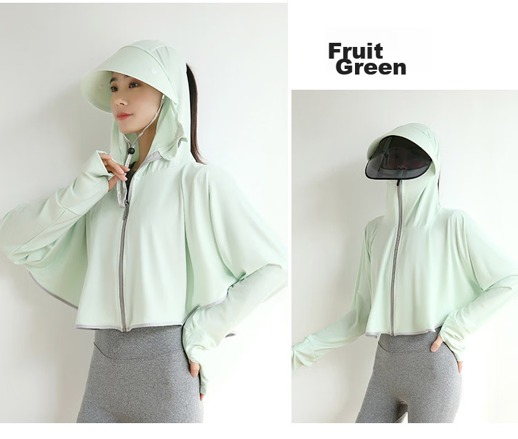 GLO-STORY Sun Protection Clothing for Women, Detachable Lens Sun Visor, Outdoor Driving UV Protection Coat, WST124073 28