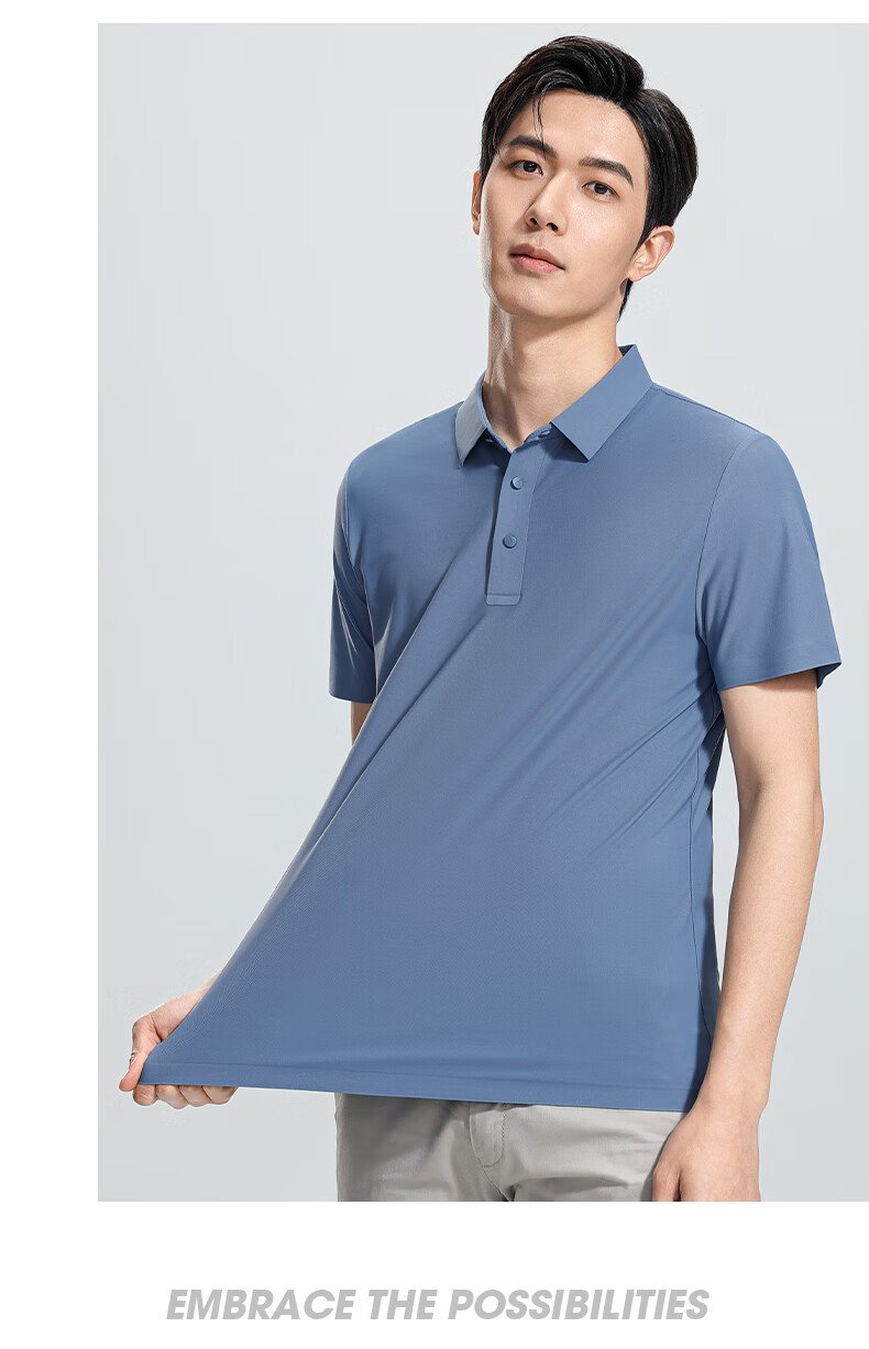 ROMON 7A Antibacterial Short Sleeve Polo Shirt Men Summer Cool Touch Sun Protection Business Shirt 6