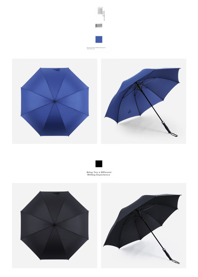 MAYDU Large Straight Handle Umbrella, 1.2 Meters Automatic Opening, Men's Business Umbrella M1125, Black 4