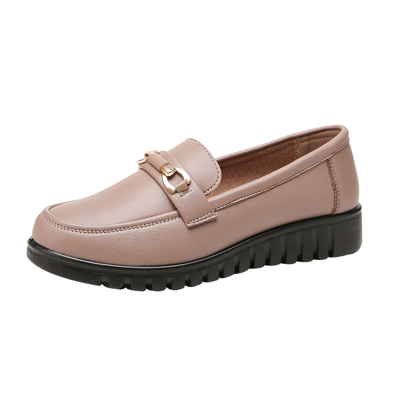 EGCHI Women's Mom Shoes, Non-Slip Soft Sole Slip-On Outdoor Casual Nurse Shoes H7575 Beige 41