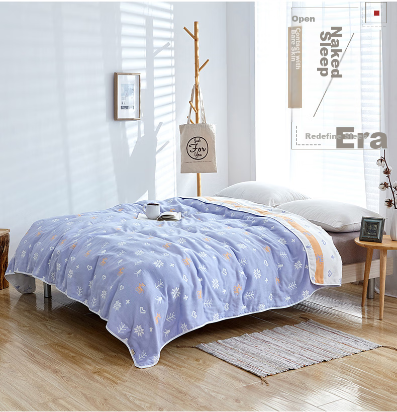 Hengyuanxiang Pure Cotton Gauze Towel Blanket, Six-Layer Thickened, Summer Quilt, Office And Children's Air Conditioning Blanket, 150×200CM 14