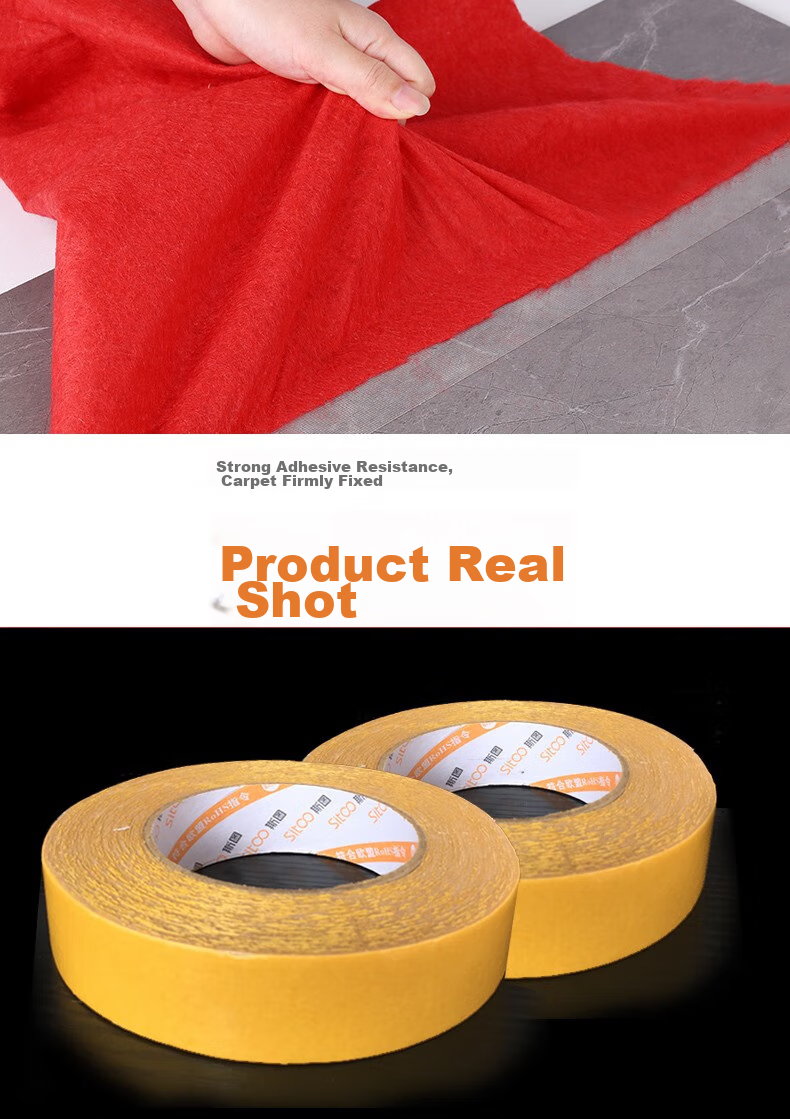 Sitoo Double-Sided Tape, Strong Adhesive, High Viscosity, Fabric-Based Tape, Waterproof Mesh Double-Sided Tape, Traceless Adhesive, Carpet Fixing Tape, Spring Festival Couplets, 10mm*20m, 3 Rolls, 3C Digital Full Network Low Price 6