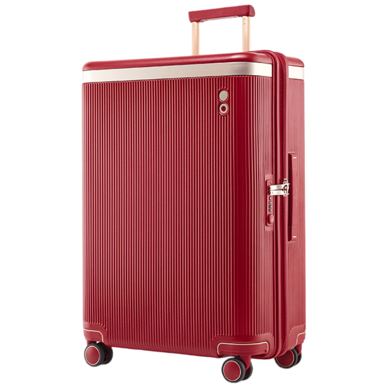 Echolac Celebrity-Inspired Large-Capacity Suitcase for International Travel, Wang Chao Scratch-Resistant Trolley Case, Red, 24-Inch PC142