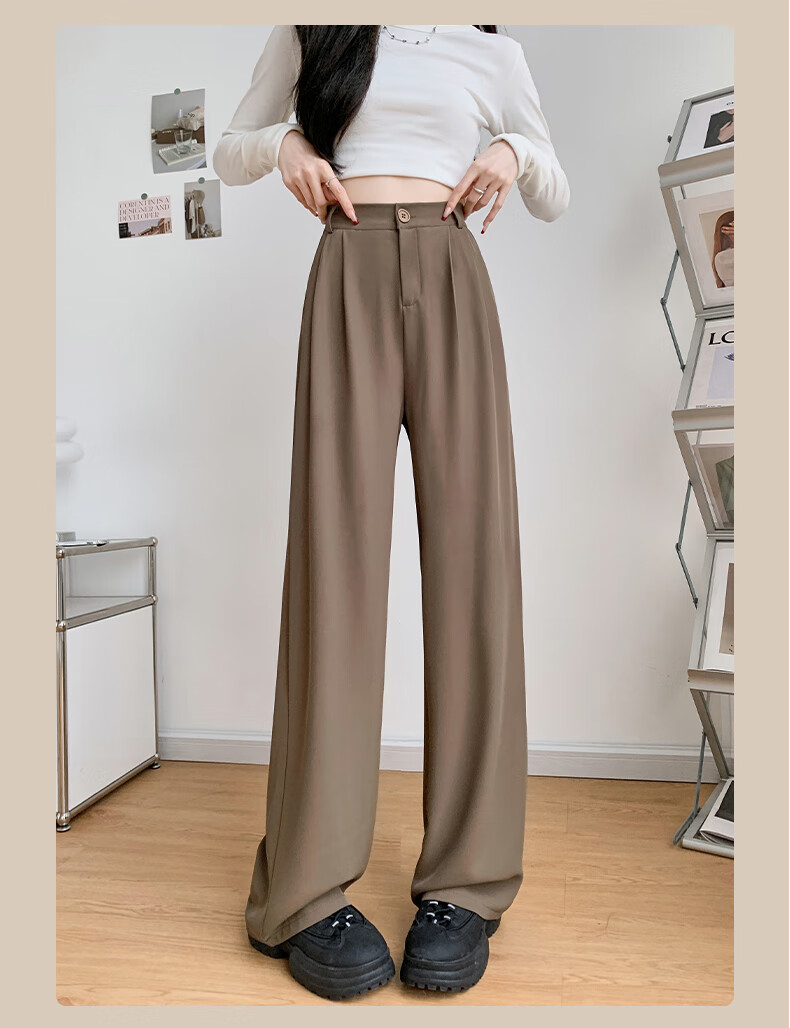 FitonTon Casual Dress Pants for Women, Autumn And Winter Style, 2025 Fashion Versatile Straight-Leg Pants, High-Waisted Draping Slimming Wide-Leg Trousers 13