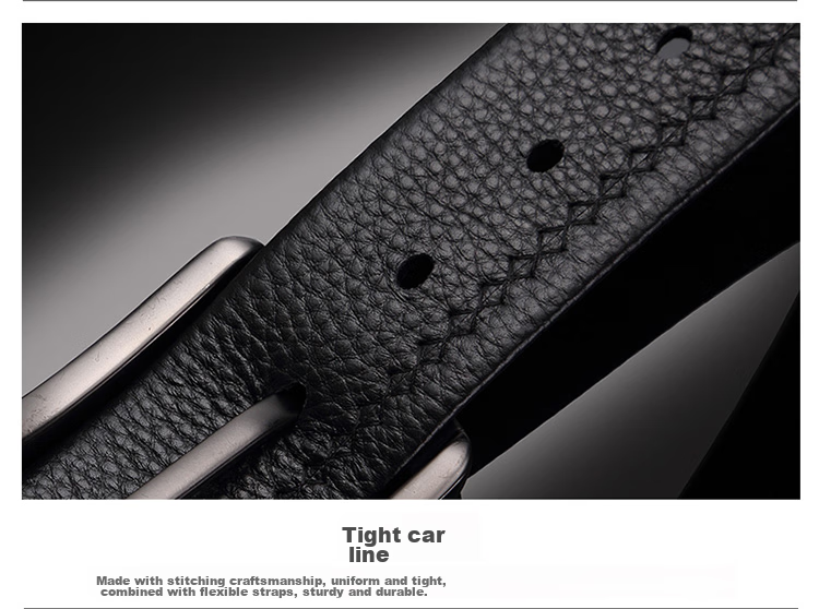 CROCODILE Men's Belt, Top-Grain Leather, Youth Fashion Soft Pin Buckle Belt, Casual Waistband 11468, Gift for Boyfriend 12