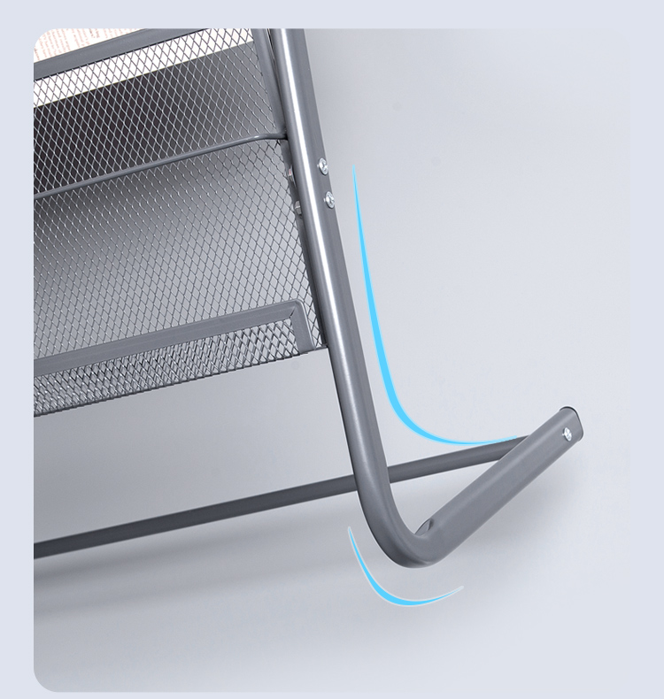 GuangBo Single-Grid Metal Magazine Rack, Brochure Display Stand, Floor-Standing Information Rack, Office Storage Shelf, Height 0.78 Meters, S42003 13