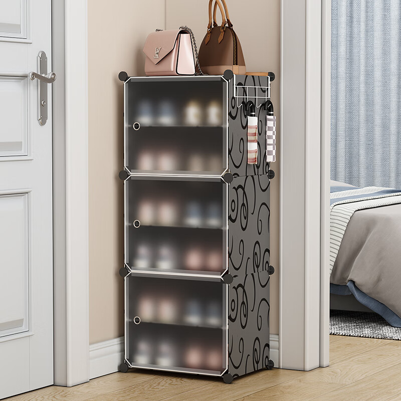 Anerya Shoe Cabinet Entrance Shelf, Indoor Dormitory Multi-Layer Dustproof Storage Unit, Single Column with 6 Layers