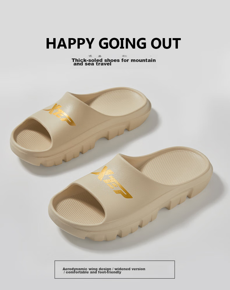 XTEP Sports Slippers, Couple's Slide Sandals, Summer Shoes, Women's Outdoor Sandals, Ladies' A041 White, Size 39-40 1