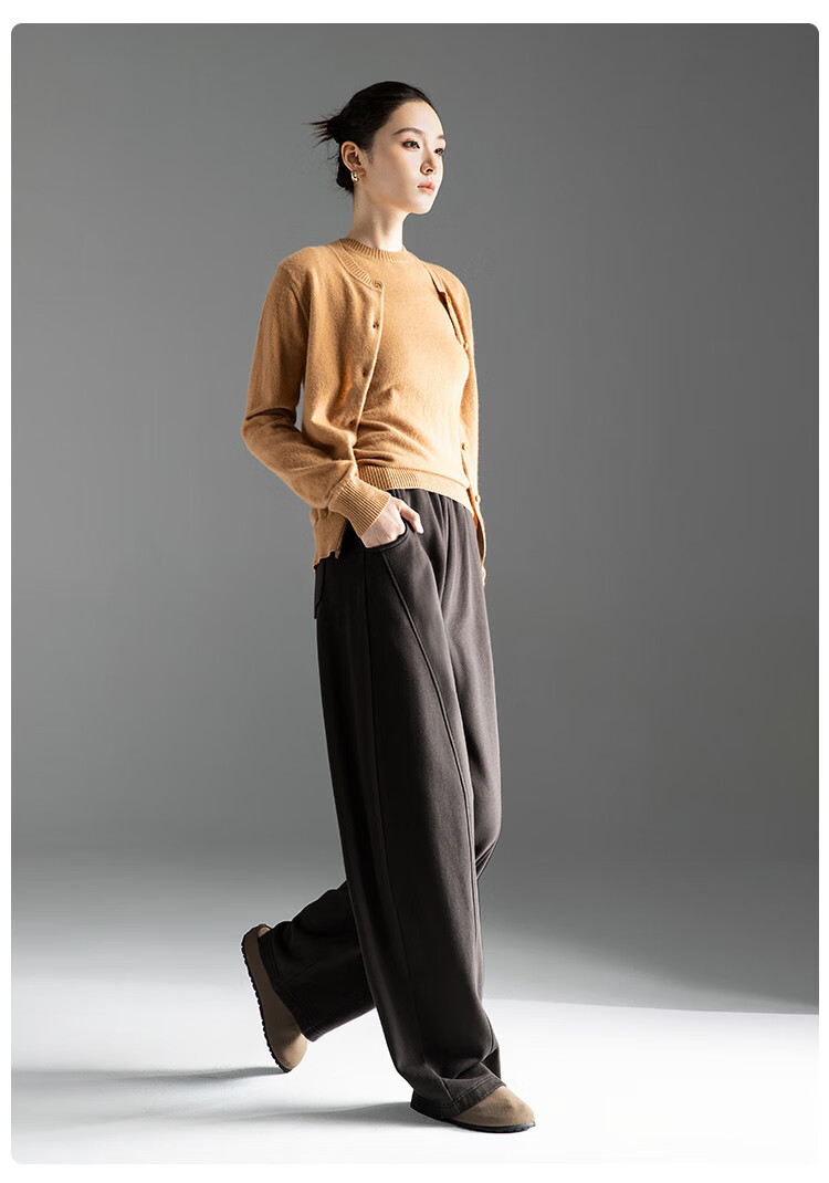 Dme [Zizai Weitui] High-Waisted Loose Wide-Leg Cropped Pants for Women, Spring And Autumn Best-Selling Style, Washed Casual Long Trousers 19