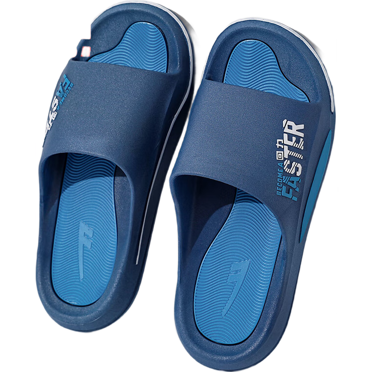 Huili Sports Slippers for Men, Bathroom Indoor Outdoor Shock-Absorbing Non-Slip Thick-Soled Sandals, HL39651 Blue Size 46-47