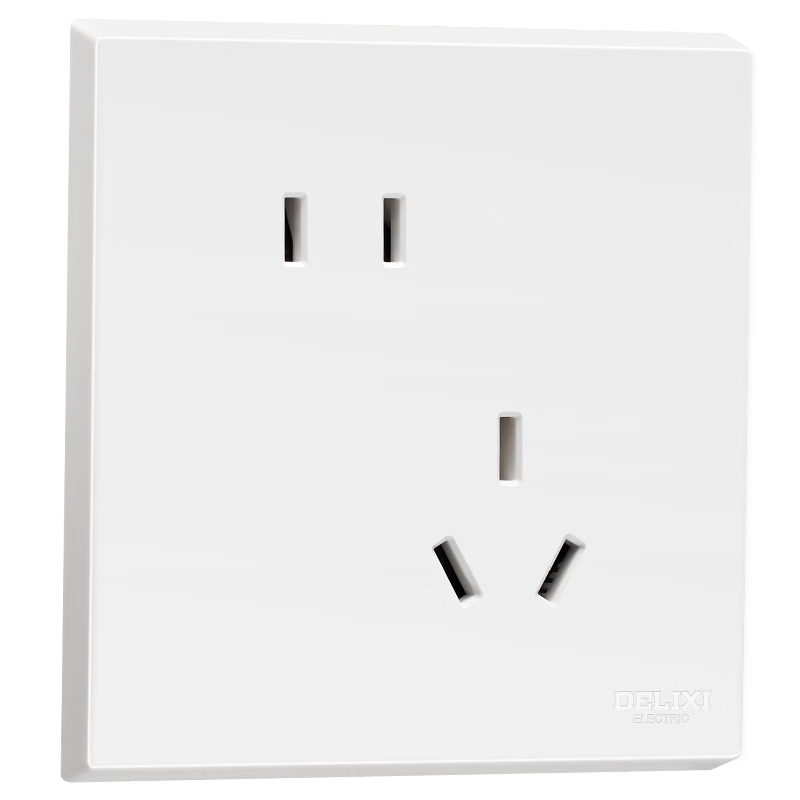 DELIXI CD229 Skin-feel Matte 86 Type 10A Angled Five-hole Socket 10-Pack Bulk Matte White