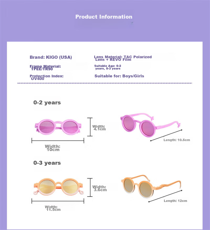 Kigo Children's Polarized Sunglasses, UV Protection, Pristine Elegant White (Ages 2-5) 5