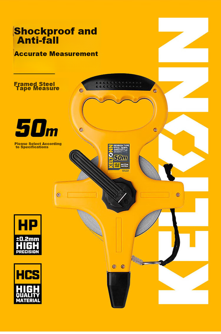 KELTONN 50-Meter Handheld And Stand-Up Steel Tape Measure, Cross-Shaped Long Tape Measure, Engineering Ruler, Measuring Tape, Meter Ruler, Renovation Measuring Tape 1