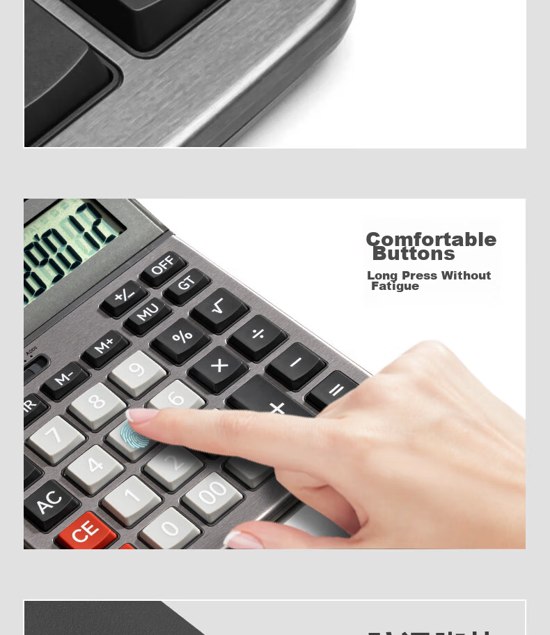 Deli Dual Power Business Office Desktop Calculator, 12-Digit Large Screen Plastic Keypad Desktop Calculator, 1671A 10
