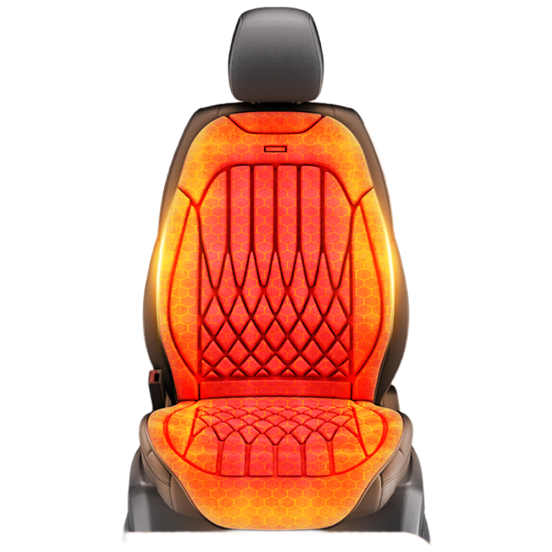 HELLOLEIBOO Car Heated Seat Cushion Winter Vehicle Graphene Electric Heating Pad Plush Seat Cover 12V 24V Universal