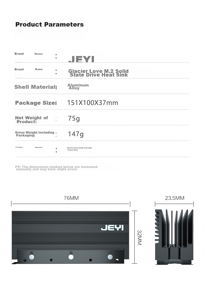 JEYI M.2 Ultra-Long Vertical Fin Heat Sink, NVME SSD Cooling Tower, All-Aluminum High-Rise Heat Column Set, Heightened Design, SSD Rapid Cooling, Compatible with 2280 8