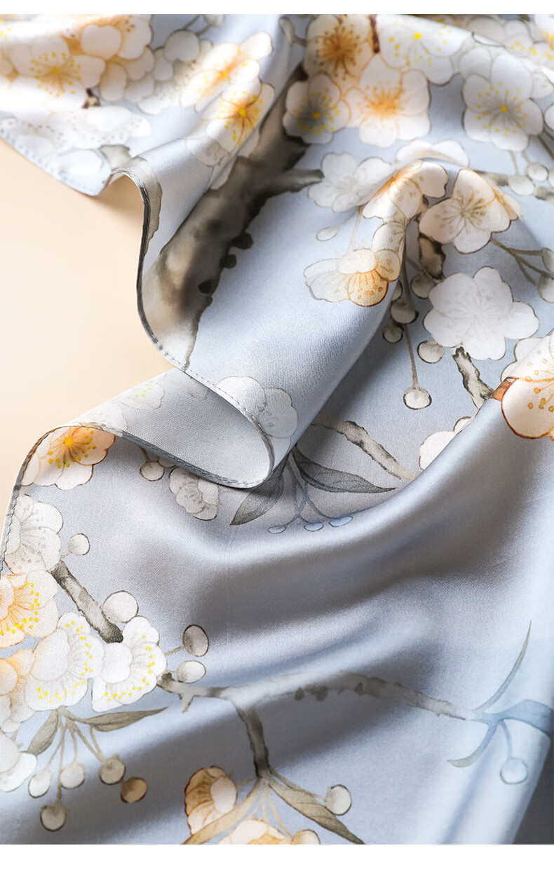 Hangsifu Silk Chinese-Style Scarf, Mulberry Silk Shawl, Birthday Gift for Mom, Practical Gift Box for Women, Machine Gree 32